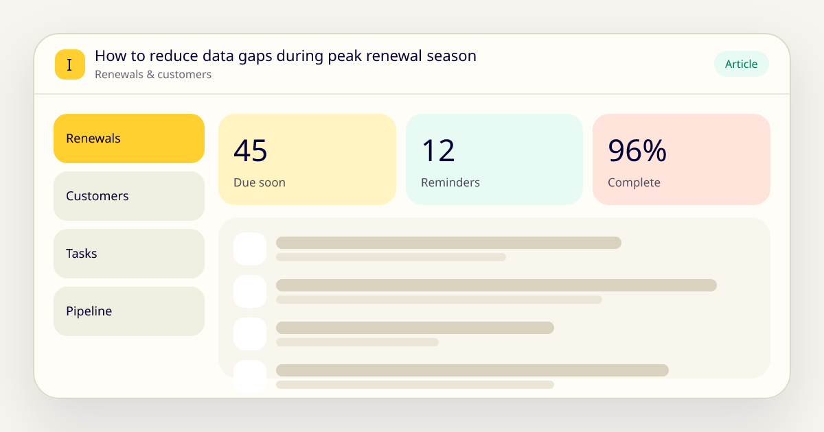 How to reduce data gaps during peak renewal season