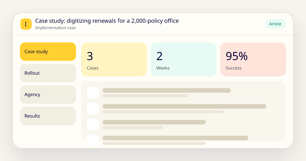 Case study: digitizing renewals for a 2,000-policy office